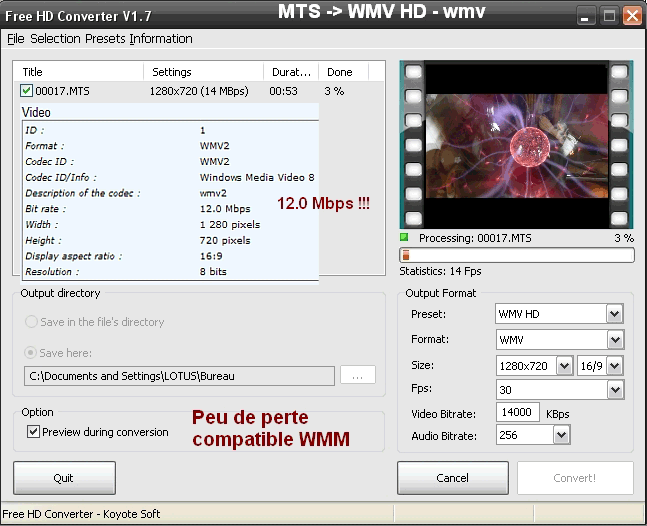 Freee HD converter test